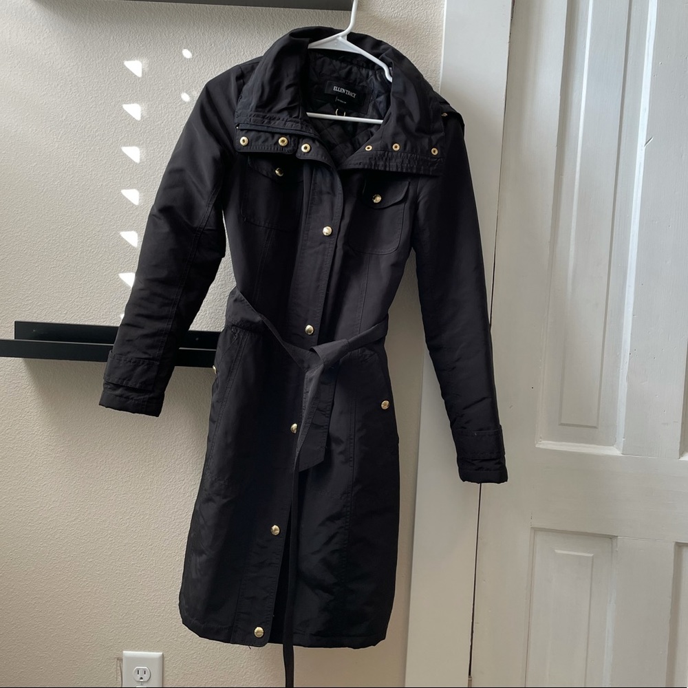 Ellen Tracy water resistant hooded utility trench xs